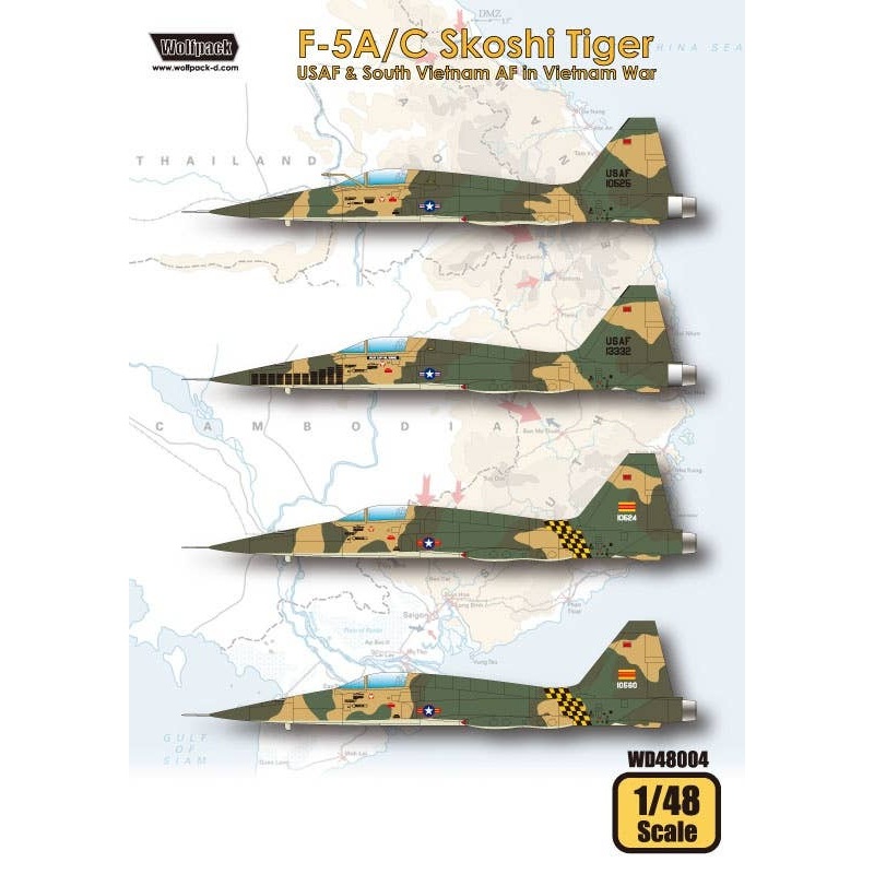 1/48 F-5A/C Skoshi Tiger Decal USAF & South Vietnam AF (for Kinetic)