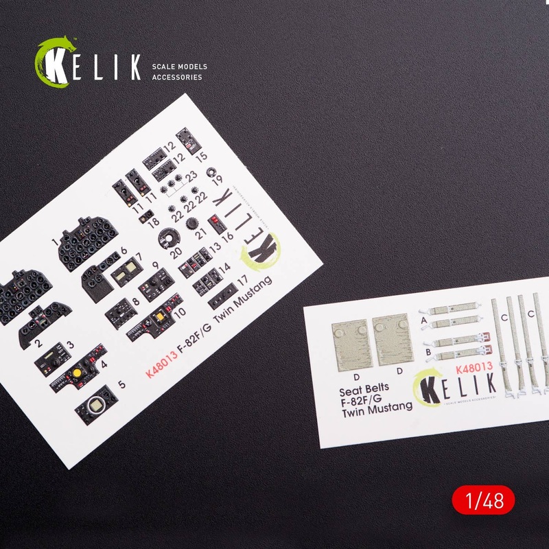 1/48 F-82 (F,G) "Twin Mustang" interior 3D decals for Modelsvit kit