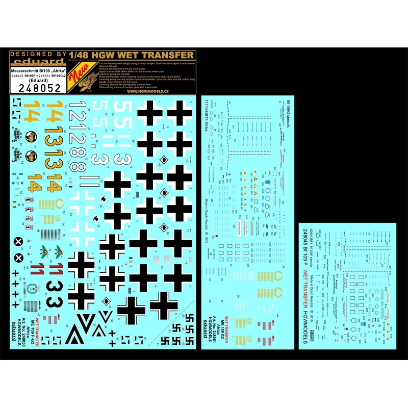 1/48 Bf 109 "Afrika" Stencils & Markings (for Eduard)