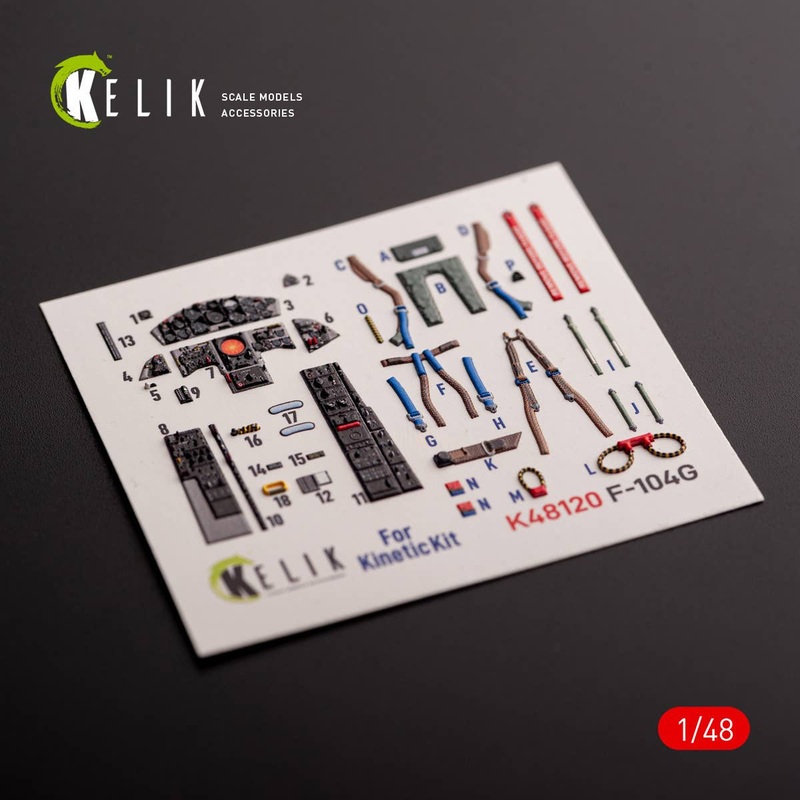 1/48 F-104G - interior 3D decals for Kinetic kit (for. Kinetic)