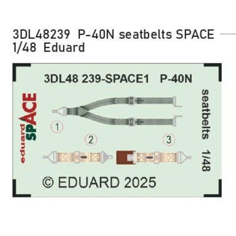 1/48 P-40N seatbelts SPACE (For EDUARD)