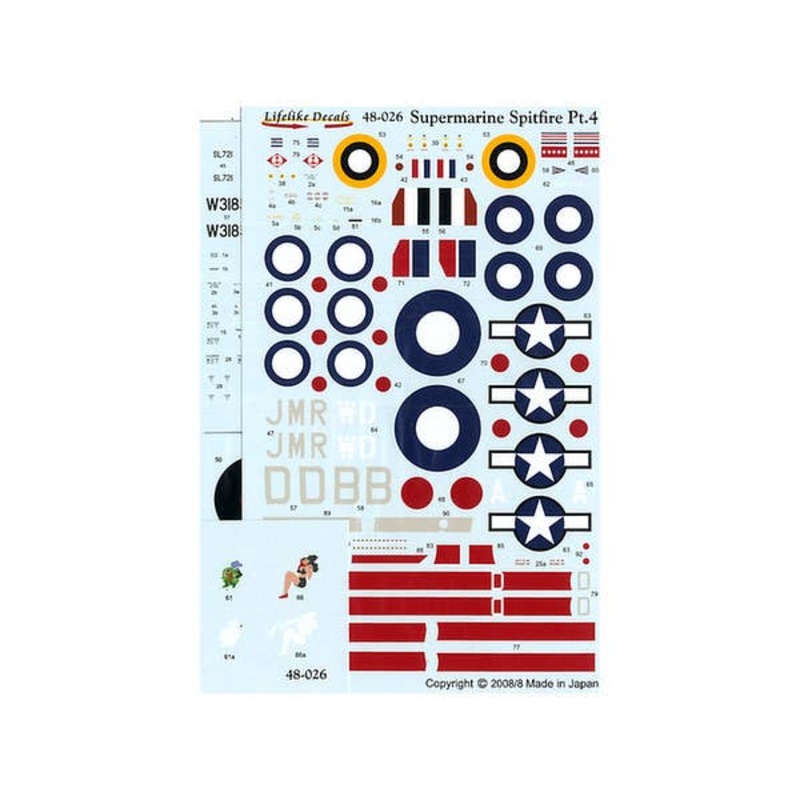 1/48 Supermarine Spitfire Part 4 Decals (English Instru