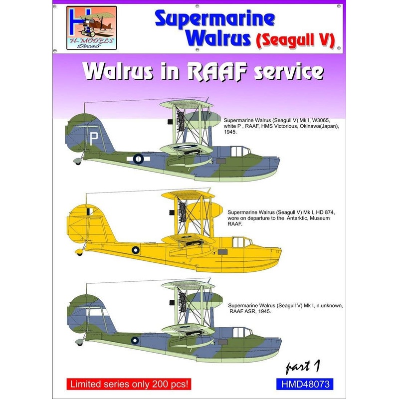 1/48 Supermarine Walrus/Seagull V in RAAF Service, Part 1