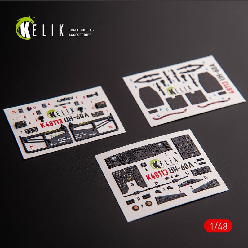 1/48 UH-60A Black Hawk - Type 1 interior 3D decals for ICM kit