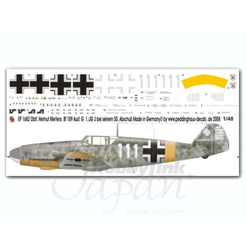 1/48 Bf109G Oblt. Helmut Mertens 1  JG 3 w/ 50 Kill Marks