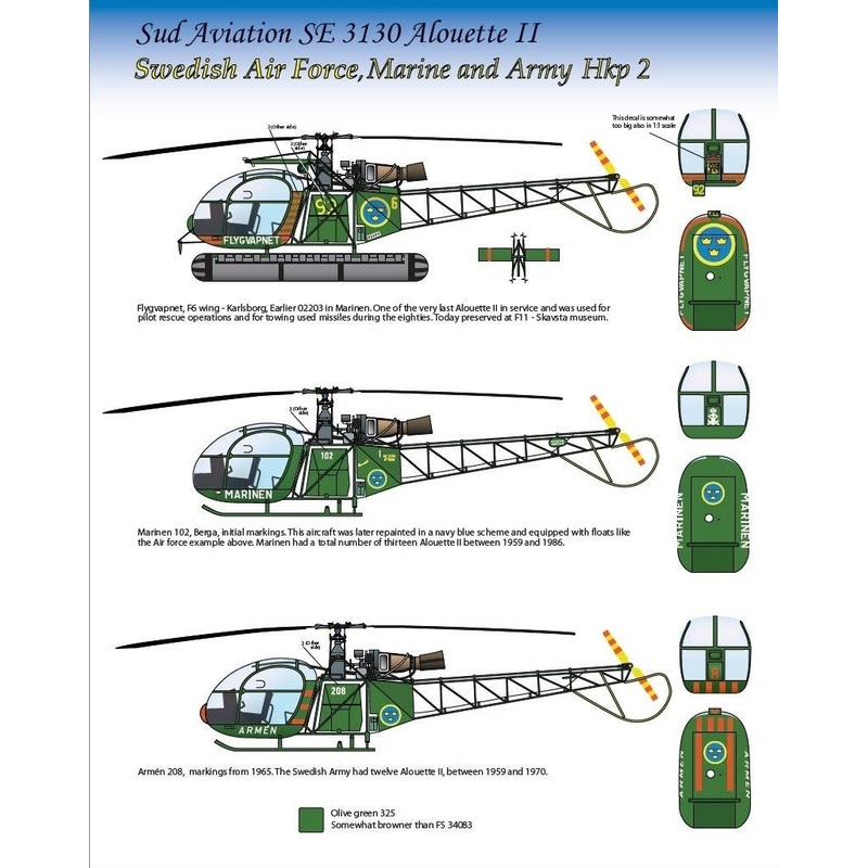 1/48 Hkp2 Alouette II in Swedish Airforce, Marine and Army Service