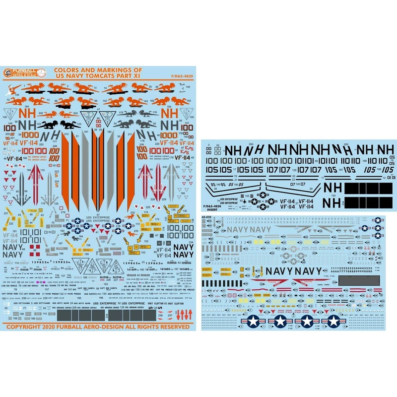 1/48 USN F-14 Tomcats Colors & Markings Part 11 VF-114 Aardvarks
