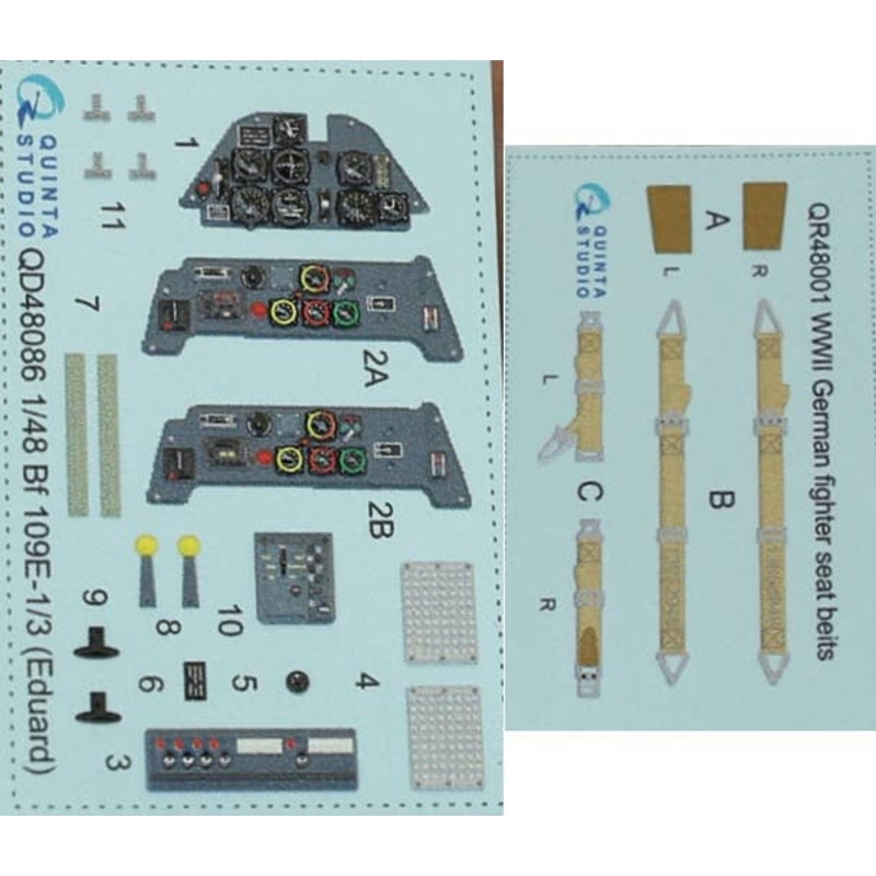 Bf 109E-1/E-3 3D-Printed & Coloured Interior Decal (for Eduard kit)
