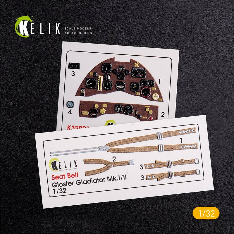 1/32 Gloster Gladiator Mk.II interior 3D decals for ICM kit