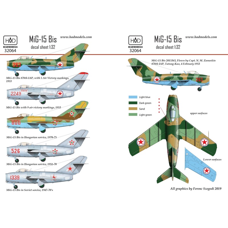 1/32 MiG-15 Bis (North Korea, Soviet, Hungarian) Decal Sheet