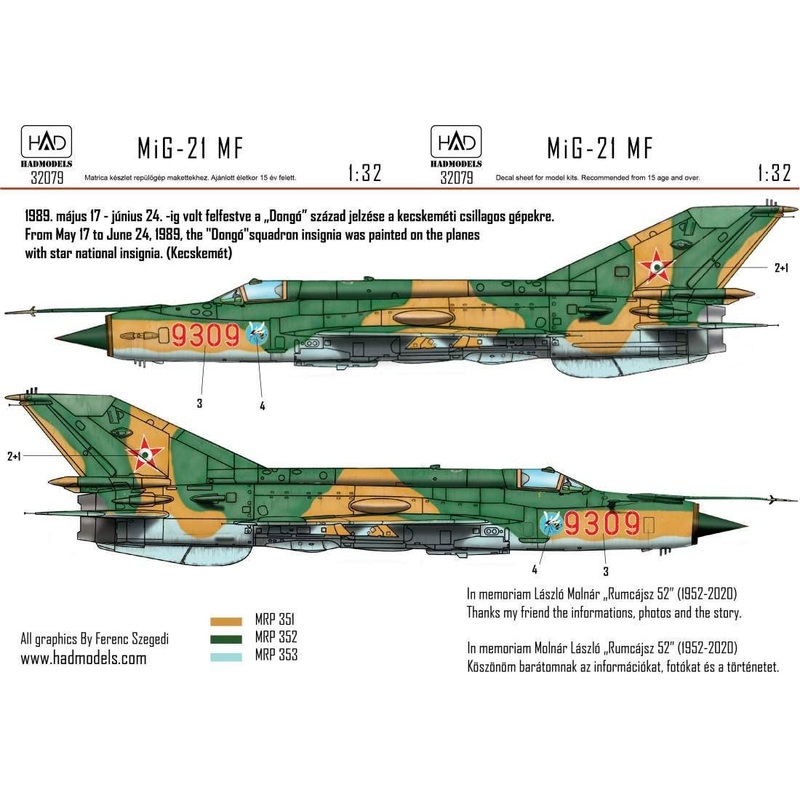 1/32 MiG-21 MF 9309 Dongo csillaggal