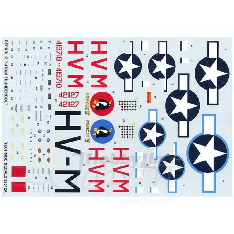 1/32 Republic P-47D/M Thunderbolt Decals
