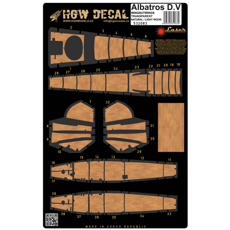 1/32 Albatros D.V - Light Wood (for Wingnut Wings)