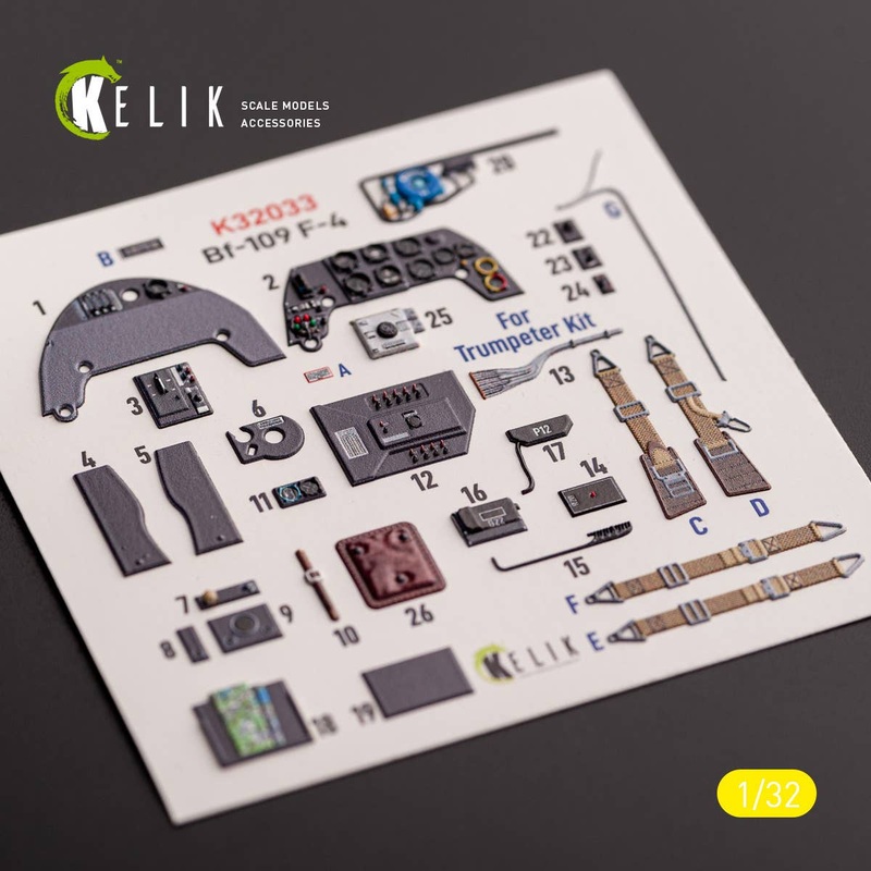 1/32 Bf109 F-4 - interior 3D decals for Trumpeter kit (for. Trumpeter)