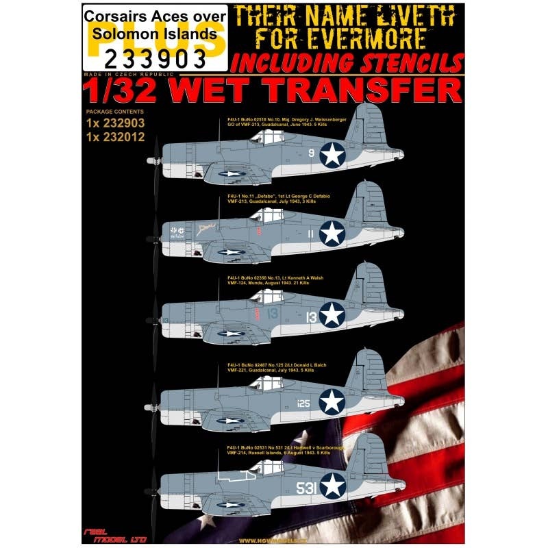 1/32 F4U-1 Corsairs Aces Over Solomon Islands + Stencils