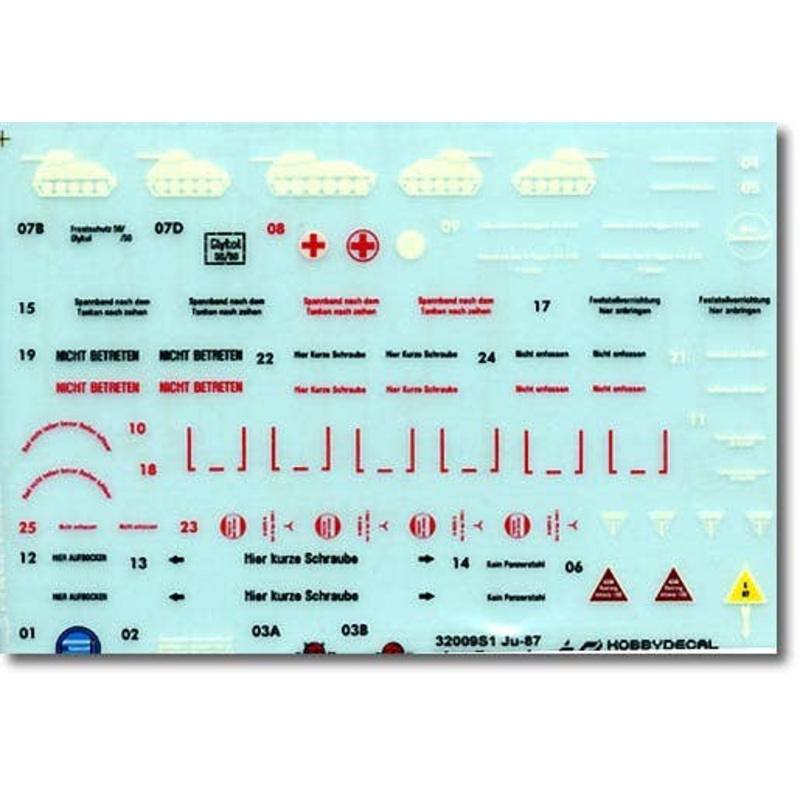 1/32 Ju87 Stuka Stencils Ver .1