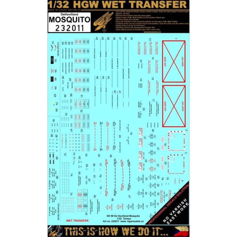 1/32 Mosquito Mk.VI Stencils (for Tamiya)
