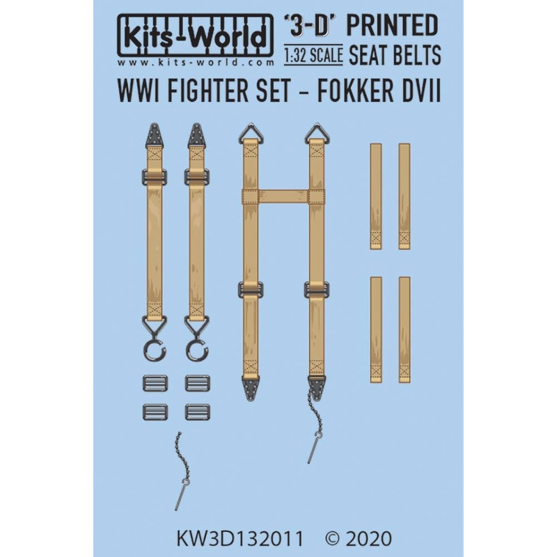 1/32 WW.I Fokker DVII Seat Belt Set (3D Printed)