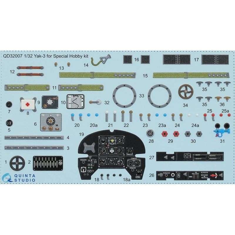 1/32 Yak-3 Interior 3D Decal (for Special Hobby)