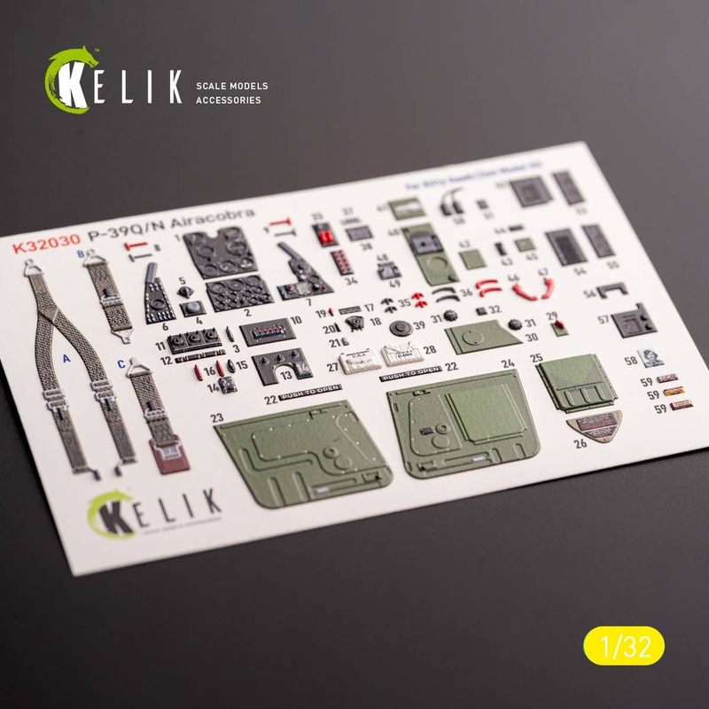 1/32 P-39Q/N - interior 3D decals for Kitty Hawk/Zimi models kit (for. Kitty Hawk/Zimi models)