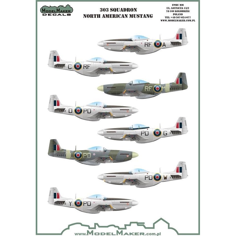 1/32 303 Squadron North American P-51D Mustang Mask + Decal