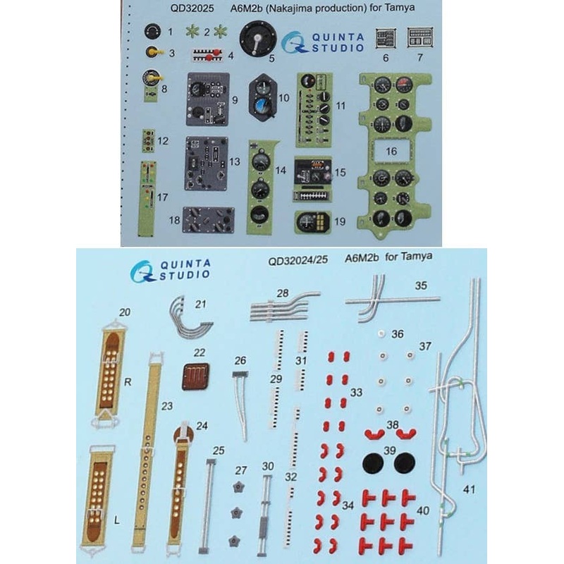 1/32 A6M2b (Nakajima prod.) 3D-Printed & coloured Interior on decal paper (for Tamiya kit)