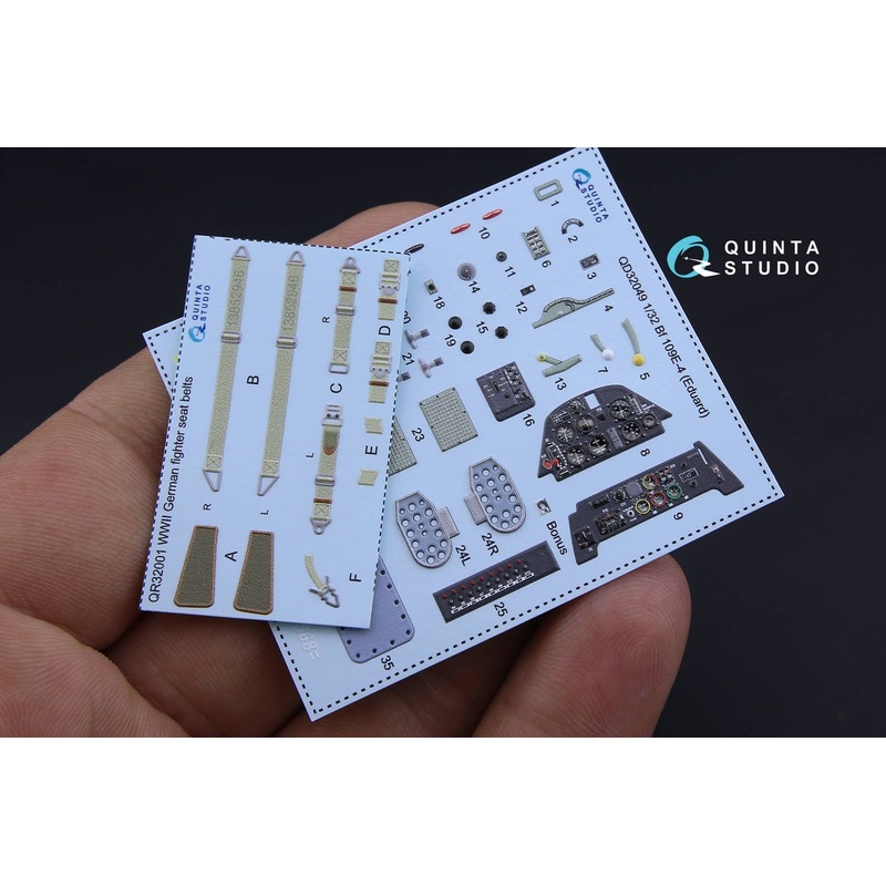 1/32 Bf 109E-4  3D-Printed & coloured Interior on decal paper for Eduard kit
