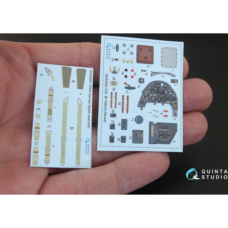 1/32 Bf 109G-6 3D-Printed & coloured Interior on decal paper for Revell kit
