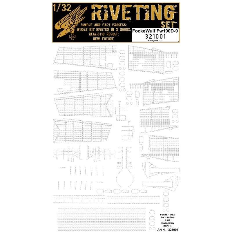 1/32 Fw 190D-9 Super Riveting Set (for Hasegawa)