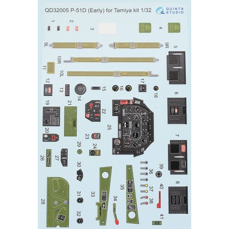 1/32 P-51D (Early Model) Interior 3D Decal (for Tamiya)