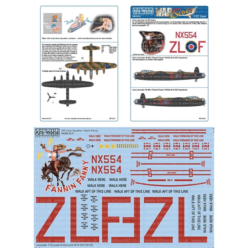 1/32 Avro Lancaster Bomber B MKI Fannin Fanny NX554 ZL-F