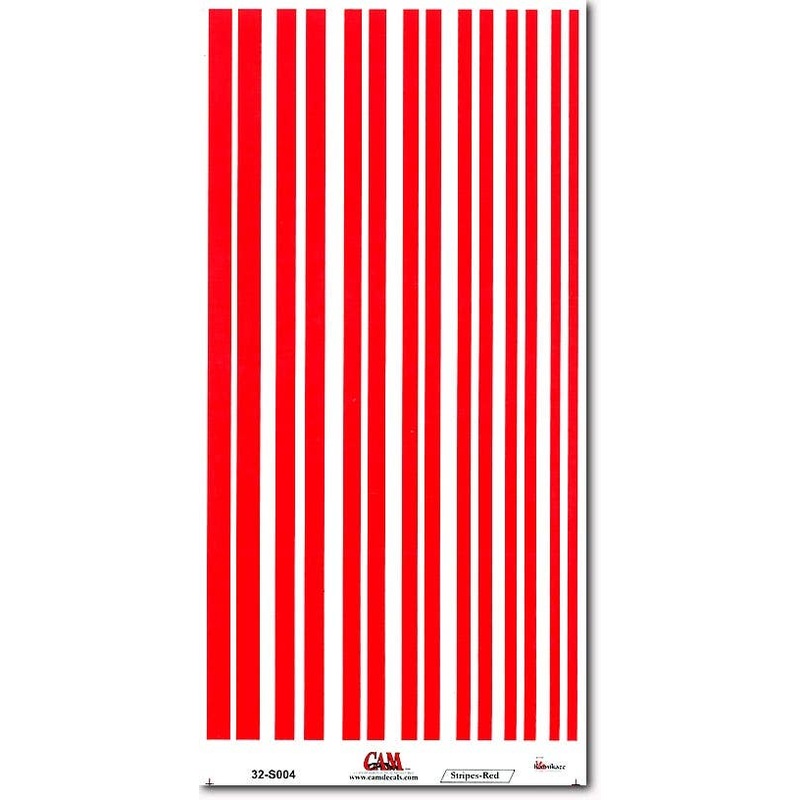 1/32 Red Stripes Assorted Widths