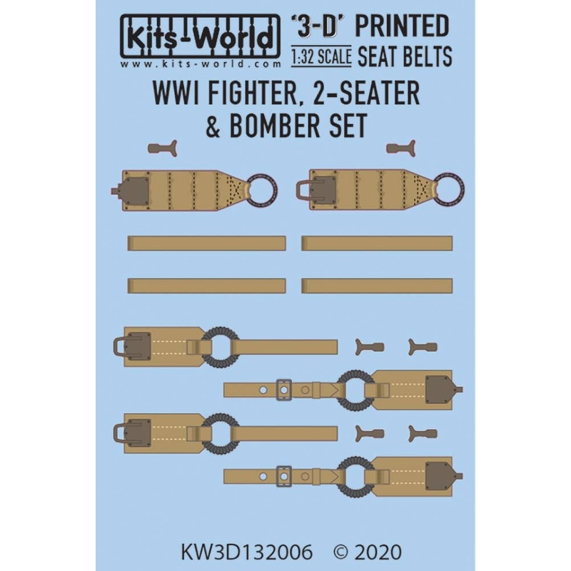 1/32 WW.I Fighter 2 Seater & Bomber Seat Belt Set (3D Printed)