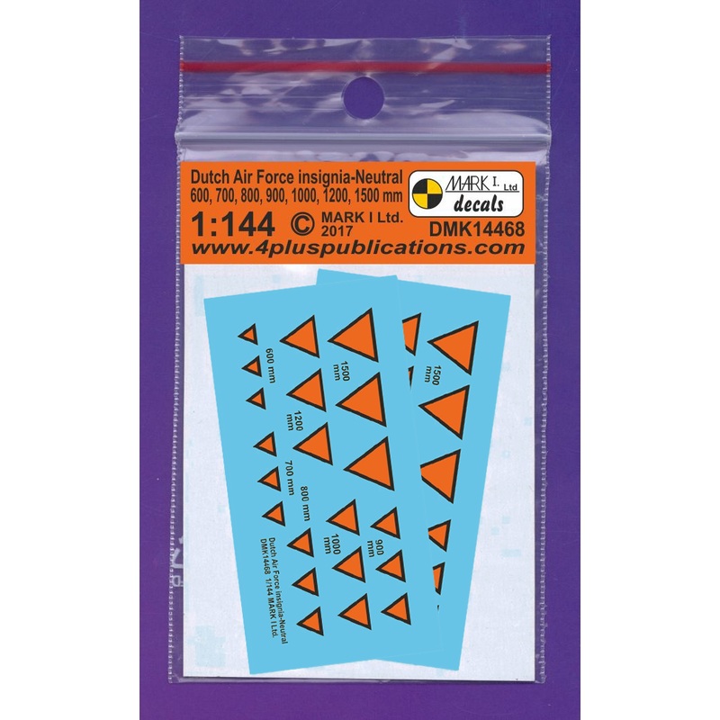 1/144 Dutch Air Force Insignia-Neutral (600, 700, 800, 900, 1000, 1200, 1500mm) 2 sets