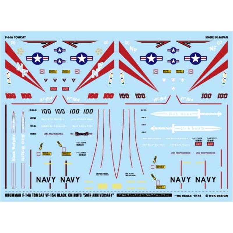 1/144 US Navy F-14A Tomcat VF-154 Black Knights 50th Anniversary