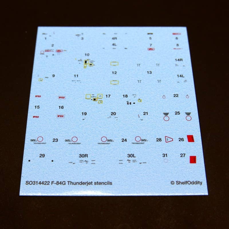 1/144 F-84G Thunderjet stencils