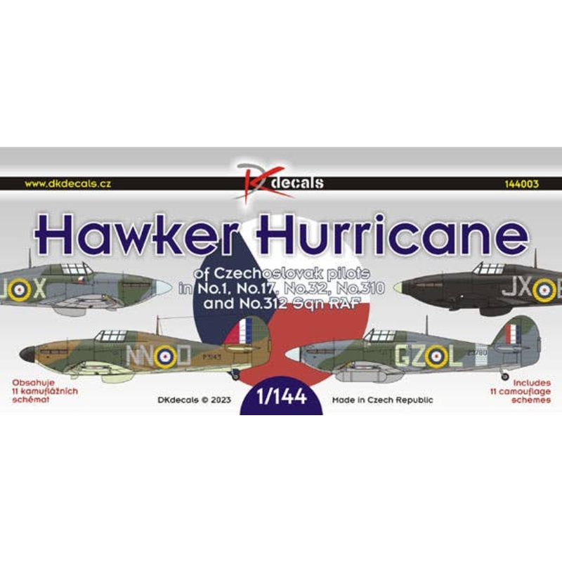 1/144 Hurricanes of Czechoslovak pilots (Nos.1, 17, 32, 310 & 312 Sq. RAF)