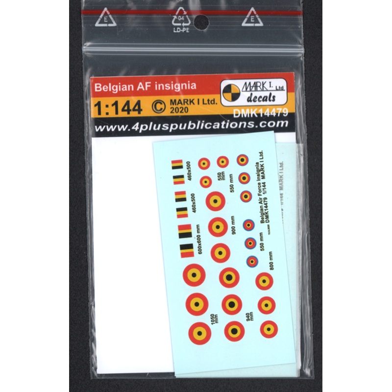 1/144 Belgian Air Force Insignia (55, 80, 90, 94, 105cm) (2 Sets)