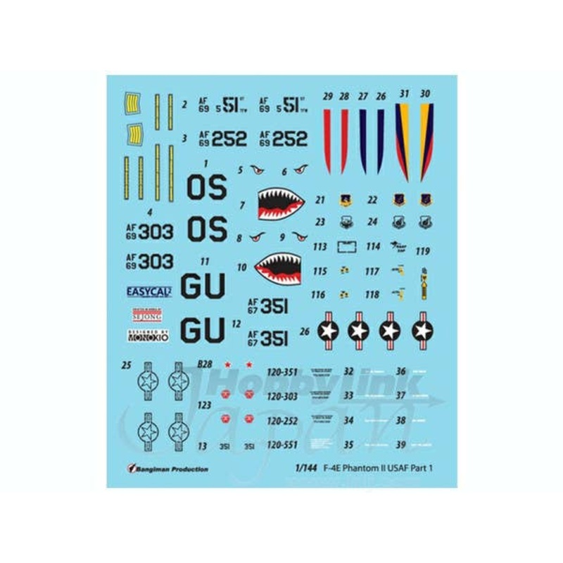 1/144 F-4E Phantom II USAF Pt.1 Decals