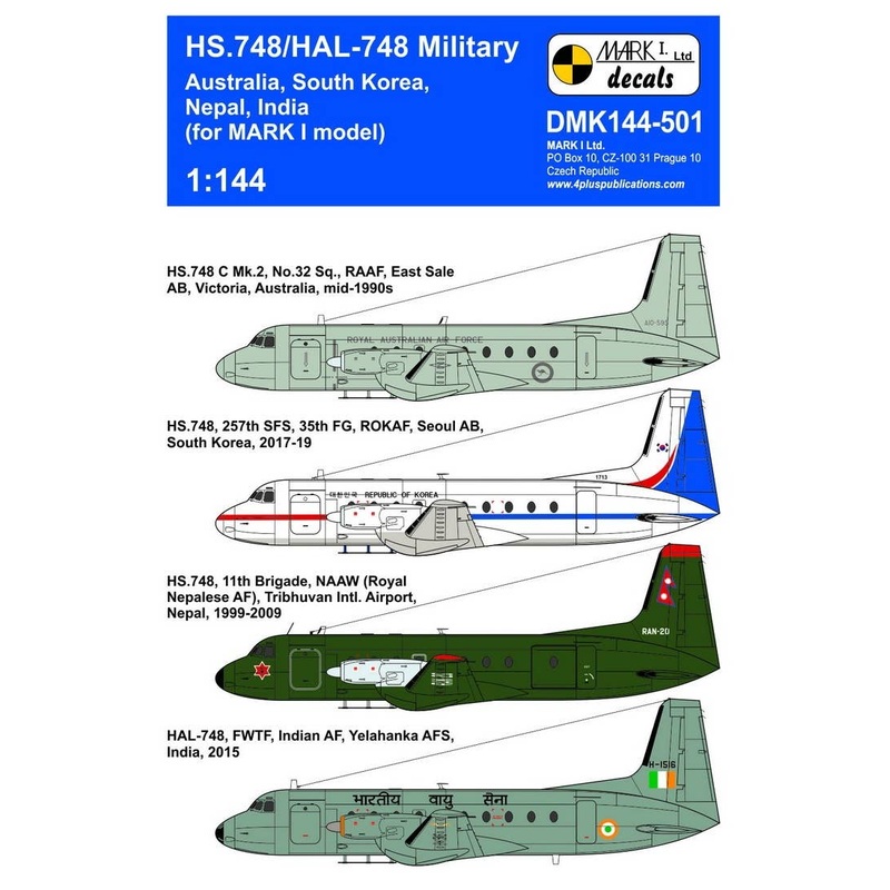 1/144 HS.748/HAL-748 Military Australia,South Korea, Nepal,India (for MARK I Model)