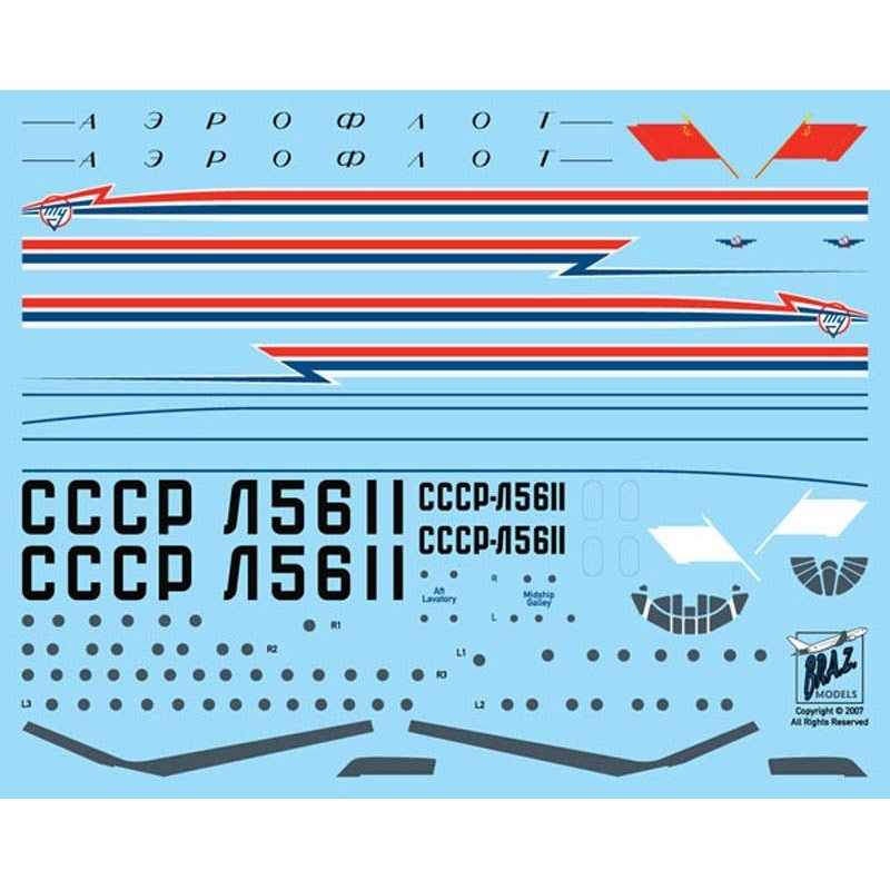 1/144 Tu-114 Prototype (Silk Printed Decal)