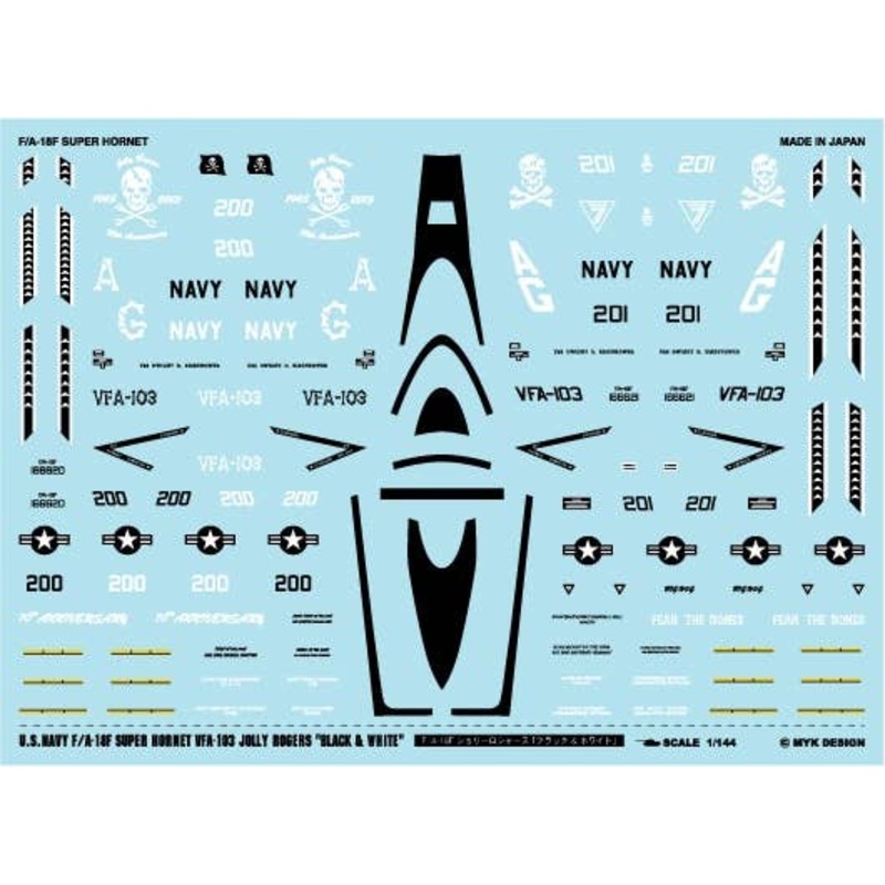 1/144 U.S.Navy FA-18F Super Hornet VFA-103 Jolly Rogers Black & White