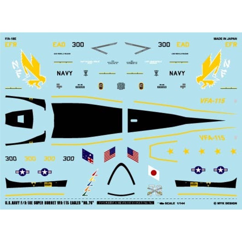 1/144 USN F/A-18E VFA-115 Eagles No.76