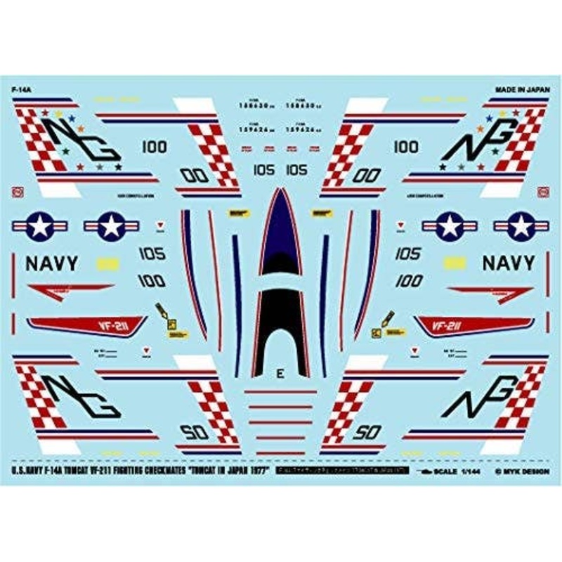 1/144 F-14A Tomcat VF-211 Fighting Checkmates Tomcat in Japan 1977