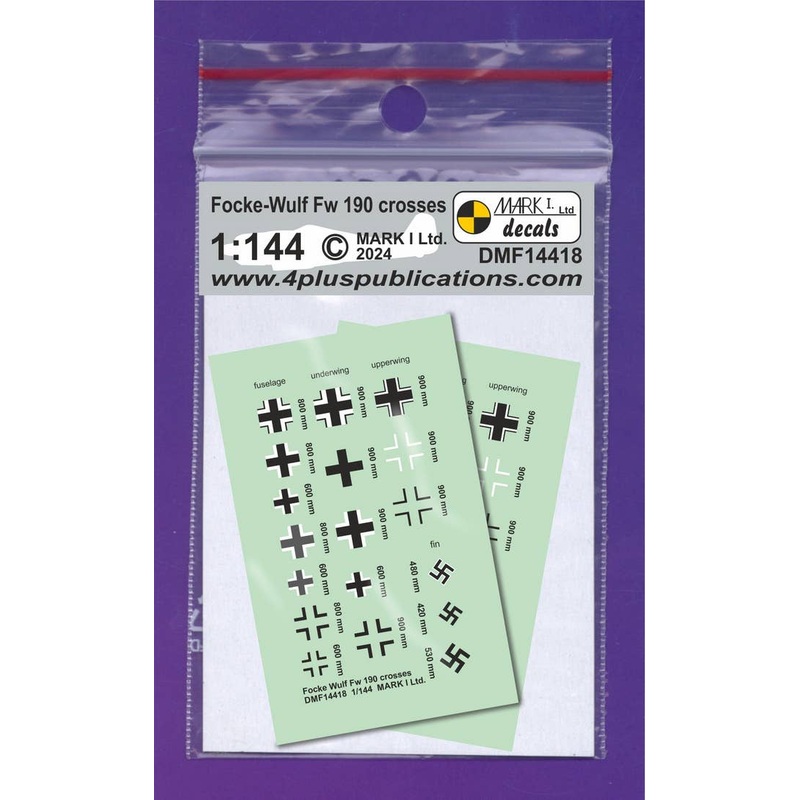 1/144 Fw 190 crosses & swastikas, 2 sets