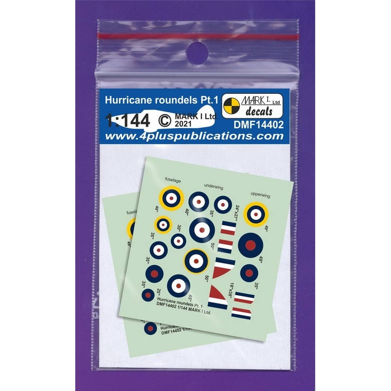 1/144 Hurricane Roundels & Fin Flashes, Pt.1