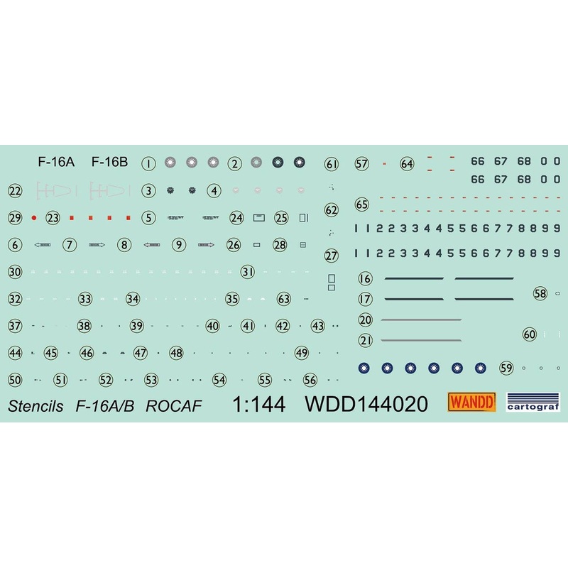 1/144 ROCAF F-16A/B Stencils & Markings Decal