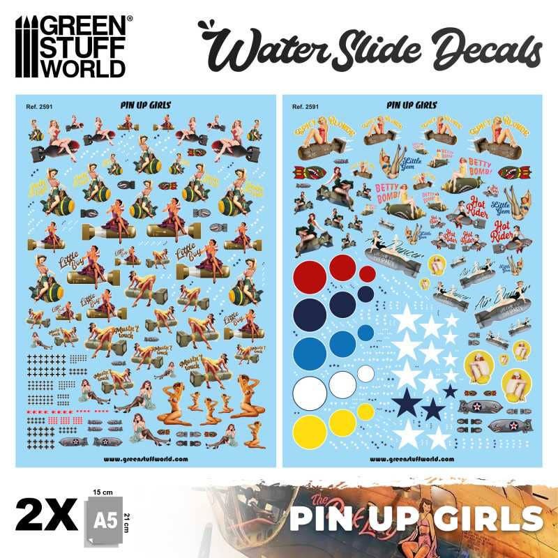 Water Slide Decal Pinup Girls Set