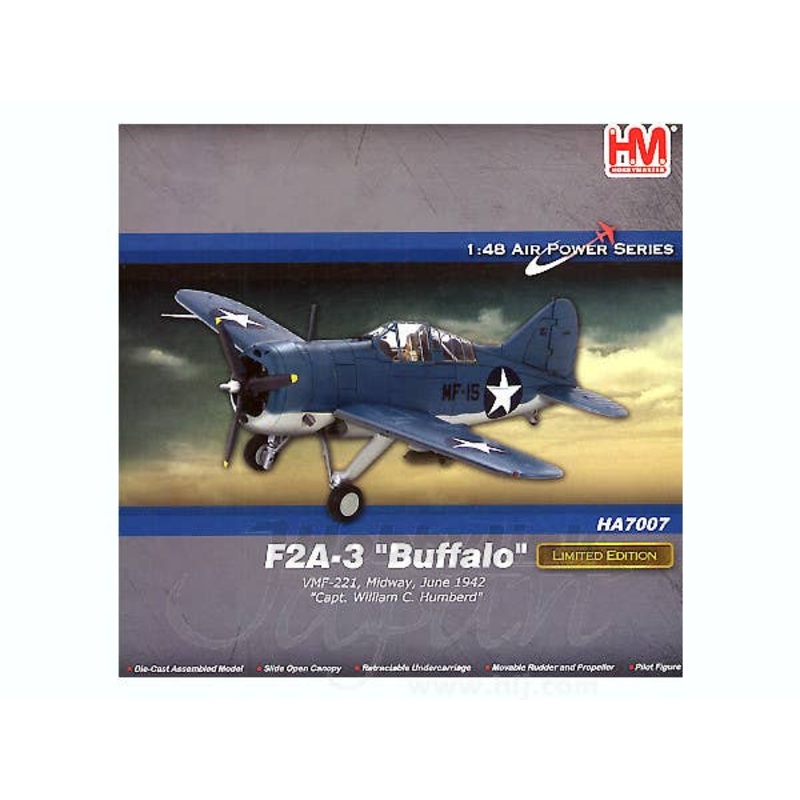 1/48 F2A-3 Buffalo VMF-221 Midway 1942 Capt. W.C. Humbe