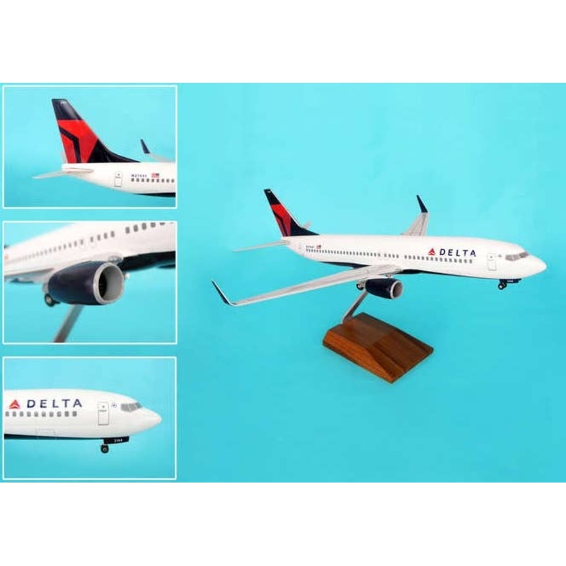 1/100 737-800 Delta Airlines New Livery (With Gear and Wooden Stand)